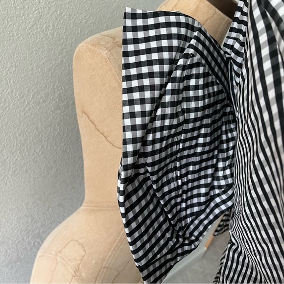 MARC by MARC JACOBS sz 6 GINGHAM BLACK White Giant BOW MINI SKIRT - Picture 8 of 10